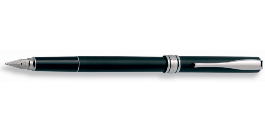 Penna stilografica Guilloche Nera, Medio per mancini